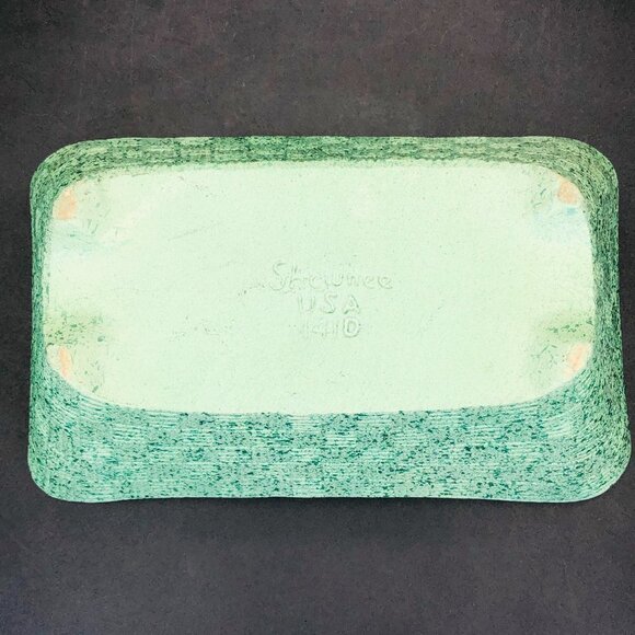 50s Kitsch Shawnee Pottery Turquoise Planter #1410 Mid Century Ceramic Bowl - Picture 6 of 13